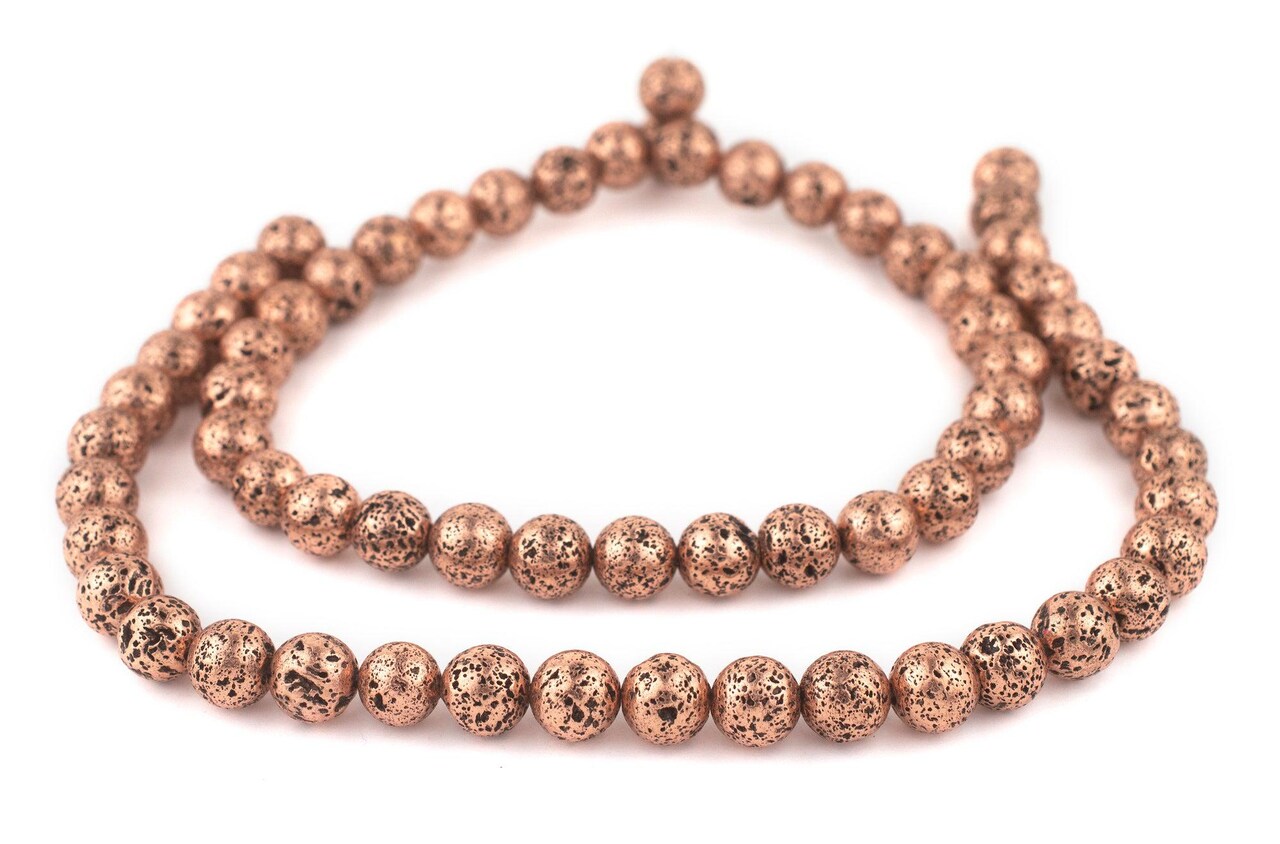 The Bead Chest® Metallic Electroplated Lava Beads, 15 Inch Strand, Available in 6 Colors